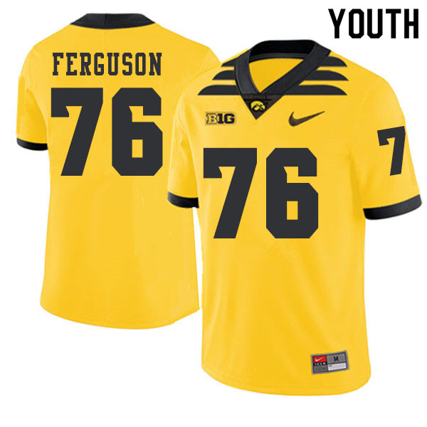 2019 Youth #76 Dalton Ferguson Iowa Hawkeyes College Football Alternate Jerseys Sale-Gold